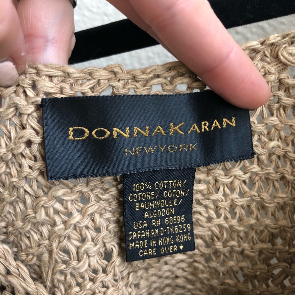 Donna Karan crochet knit tank top